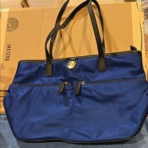 Michael Kors Elegant Blue Nylon Tote Bag